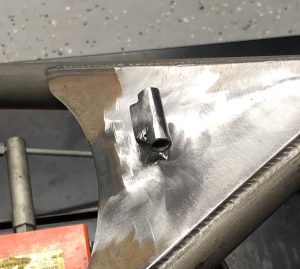 Front solo spring seat mount welded to frame