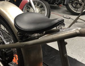 Solo seat mocked up before welding spring mounts.
