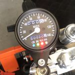 Speedometer warning lights.