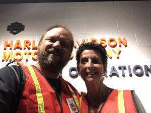 Sandy and I at the Harley Davidson Vehicle Operations Facility in York, PA