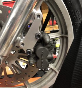 2007 Ninja EX650 Brake Caliper mounted on a Sportster 