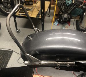 Sissy bar fender strut mock up.