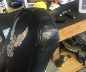 Old school Harley Sportster seat repair.