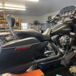 2014 Street Glide on the lift for some maintenance to get her ready for Biketoberfest.