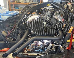 TJ Brutal Customs Backdraft Exhaust on the Honda Shadow