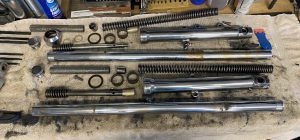 Sportster Front Forks Disassembled