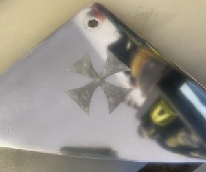 Maltese Cross Etched in the Side Cover
