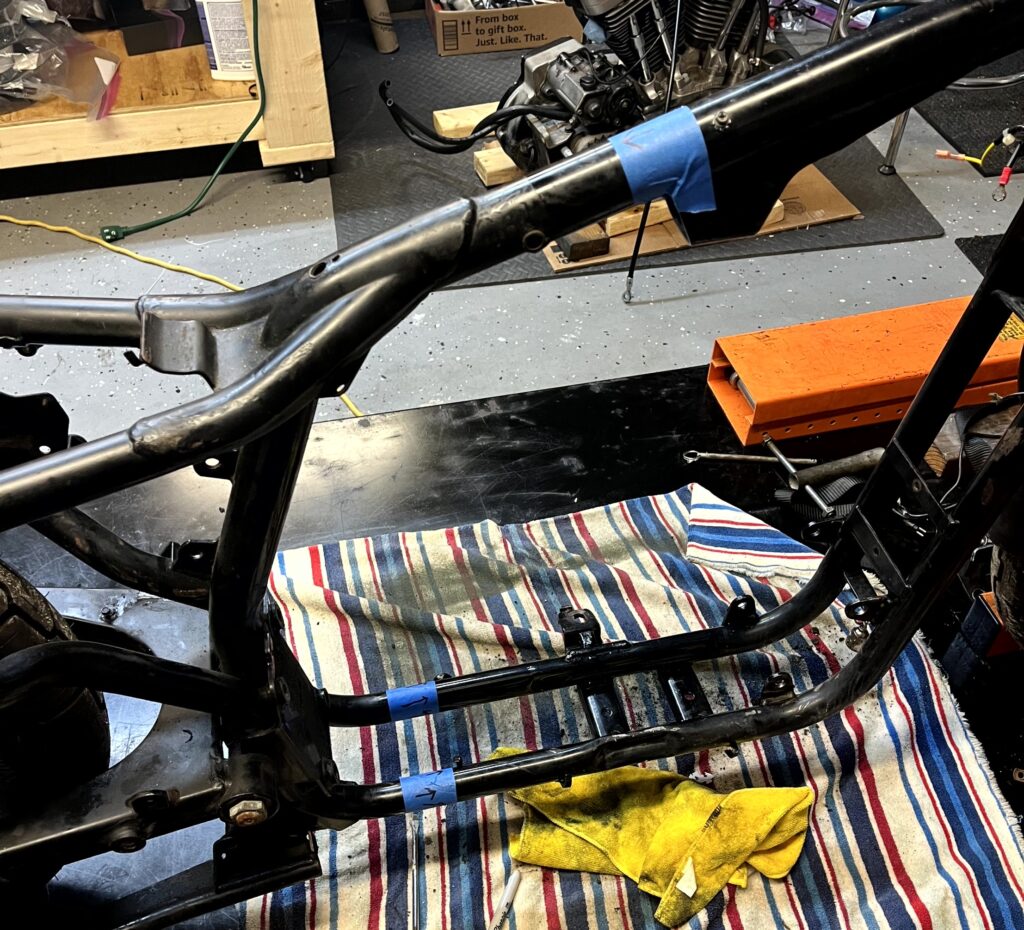 Sportster Frame Cut Measurements for the TC Bros Hardtail Kit