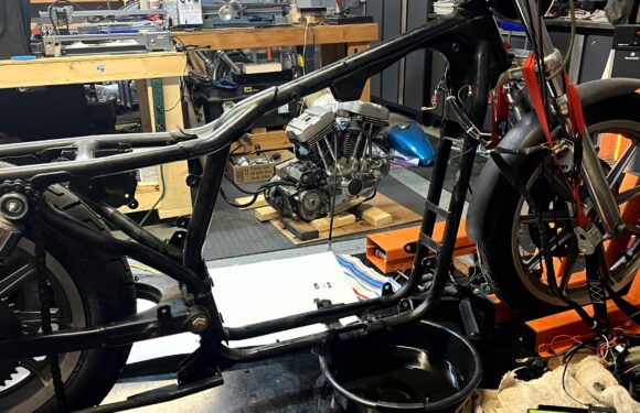 Hardtailing the 90 Sportster…
