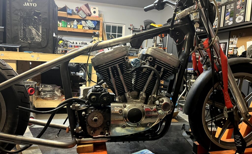 Checking Engine Fit after Welding the TCBro's Hardtail